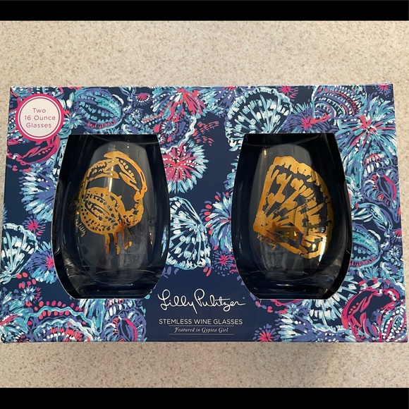 Lilly Pulitzer Other - New In Box Lilly Pulitzer 16 Oz Stemless Wine Glasses